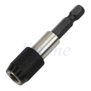 1/4" 60mm Hex Shank Drill Screw Quick Release Magnetic Screwdriver Bit Holder