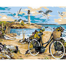 Painting By Numbers Kit DIY Seaside Scenery Canvas Oil Art Picture Craft