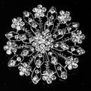 Bridal Brooch Pin w/ Crystal Floral Diamante Wedding Party Corsage Badge 6.5cm