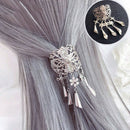 Hairpin Women Tassel Hollow Hair Clip Beads Dangle Hair Pins Crystal NEW H7