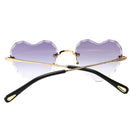 Set of 5 Heart Frame Rimless Sunglasses Classic Tinted Lens Eyewear Shades