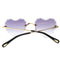 Set of 5 Heart Frame Rimless Sunglasses Classic Tinted Lens Eyewear Shades