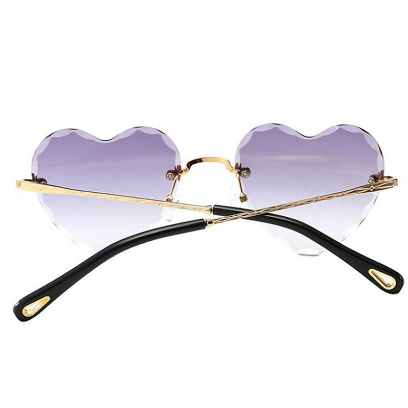 Set of 5 Heart Frame Rimless Sunglasses Classic Tinted Lens Eyewear Shades