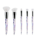 White Fiber Bright Transparent Crystal Diamond Makeup Brush Blush Foundatio