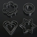 12pcs Cookie Biscuit Cutters Round Star Heart Flower Shape Molds DIY Cake De BX