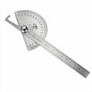 1*Student Steel Stainless Round Head Rotary Protractor Angle Rule Measuri N Z0I2
