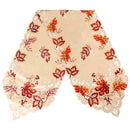 Embroidered Maple Leaves Table Runner Fall Thanksgiving Table Runner Home JHS