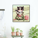 DIY Mosaic Cute Cat Paint Kit Full Round Drill Diamond Picture (cat-W550)