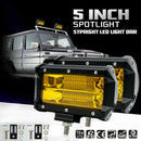 2X 5" 72W Car LED Work Light Bar Spot Beam Fog Driving Offroad SUV Amber Lam Gw