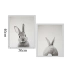 2-Pack Art Oil Painting Print Canvas Picture Rabbit Home Wall Decor 30x40cm