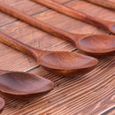 6x Kitchen Wooden Cooking Spoon Wood Soup Spoon Japanese Style Kitchen Uten Hn