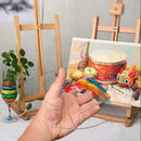 5x Painting Knives with 2x Clear Round Palette Board Household DIY Oil Painting