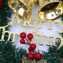 30cm Christmas Large Wreath Door Wall Hanging Ornaments Red Bowknot Jingle  R1M9