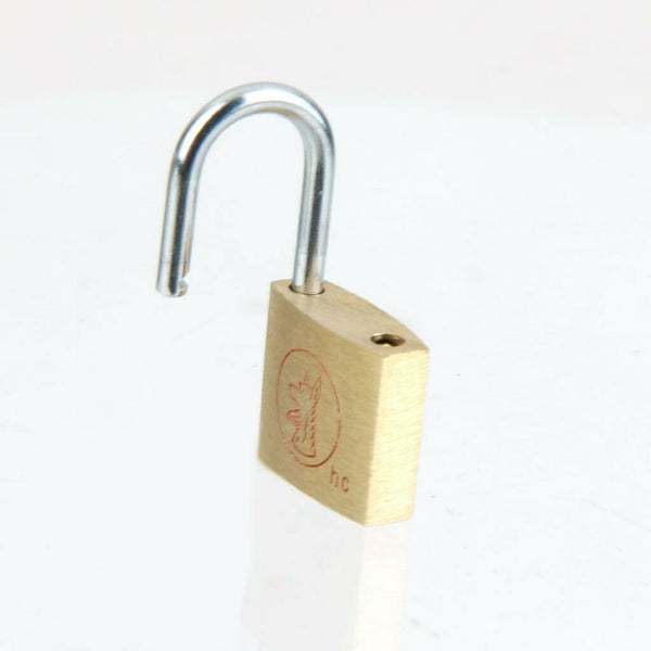 Brass Padlock Locker Long Shackle Suitcase Toolbox w/ Key 20mm