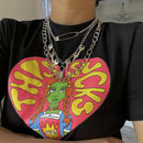 Gothic Big Lock Key Angel Pendant Necklace Punk Hip Hop Choker Necklace Jew3 Gw