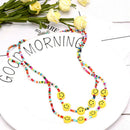 Boho Women Smile Face Choker Colorful Beads Chain Charm Necklace Jewelry GifFT