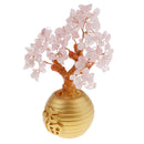 Money Wealth Bag Feng Shui Lucky Tree Natural Pink Crystal Tree