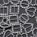 30pcs Heart + Round + Square Shape Ribbon Buckle Sliders for DIY Craft Wedd