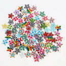 100pcs 19mm Wooden Snowflake Flatback 2-holes Buttons Sewing Xmas Decoration