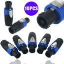 10PCS NL4FC 4 pin Pole Plug Male Speaker Audio Cable Connector Compatible 69mm