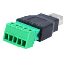 USB 2.0 Type A Male to 5P Screw w/ Shield Terminal Plug Connector Adapter  Z