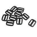 Webbing 25/32" Black Hard Plastic Slide Rectangle Buckle 10 Pcs X1F5