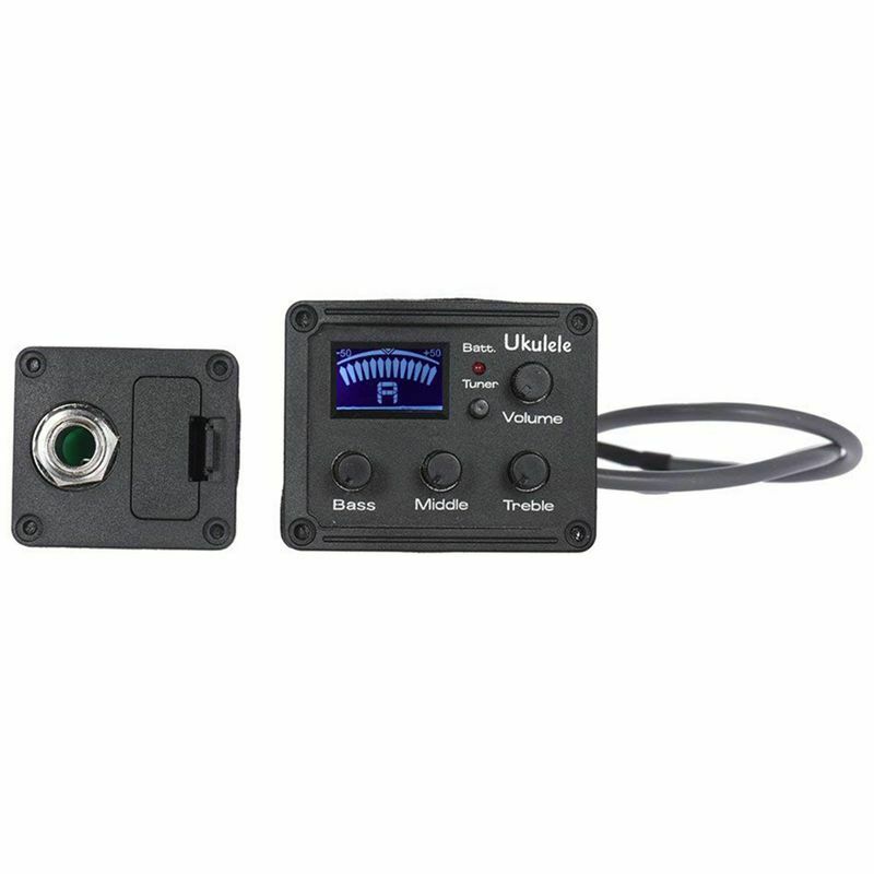 Ukelele Uke Piezo Pickup Preamp 3-Band EQ Equalizer Tuner System with LCD D