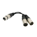 6" XLR 3 Pin FEMALE Jack To 2 Dual MALE Plug Y SPLITTER Mic PA DJ Cable