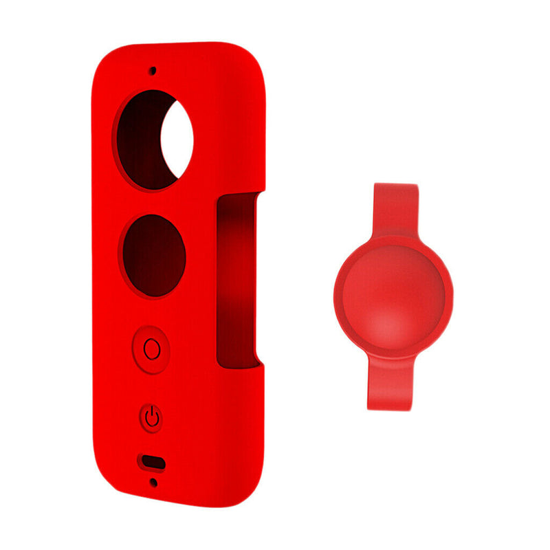 New Silicone Case Protector w/ Lens Protective Case for Insta360 One X Red