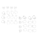 200x Plastic  Rings Adjustable Eyelash Glue Holder Cups W/ Divider S+L