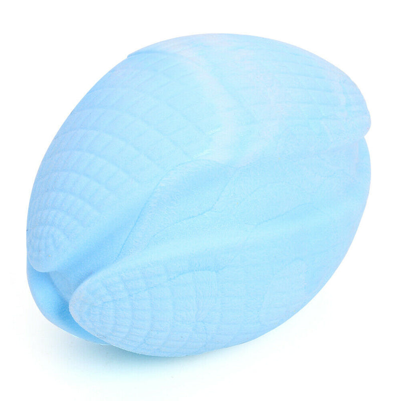 Pet Rugby Shape Chew Toys Dog Bite Tooth Clean Interactive Balls (Blue) A