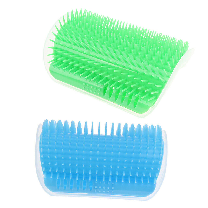 2 X Pet Cat Wall Corner Grooming Massage Self Groomer Brush Hair Cleaner