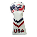Golf Woods Headcover 460cc PU Leather Case Golf US Flag Putter Cover USA Party