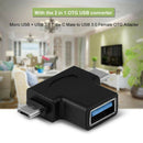 Multi-function USB OTG Adapter, 2 in 1 USB 3.1 Type C & Micro USB Male to USB