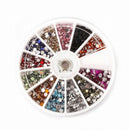 12 Colors Acrylic Diamond Rhinestone Pasted Finger Stickers Nail Art Accessories