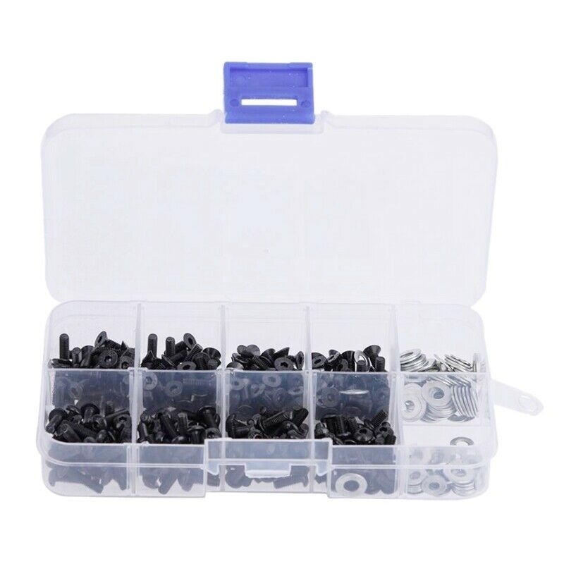 340pcs M3 Flat & Round Head Screws Set Accessories Box For 1/10 Hsp Rc Car  R6J3