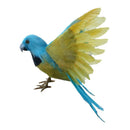 Handmade Craft Yellow Parrot Artificial Birds Feather Decor Wire Christmas