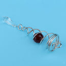 2 Pcs Gazing Glass Ball with Spiral Tail - Decorative Rotating Spinner for