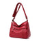 Fashion Messenger Bag Women PU Leather Soft Purse Shoulder Handbag (Red)