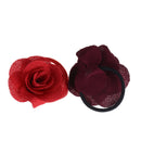 5pc Rose Flowers Hair Bands Rubber Hair Accessories For Girls Women 3C