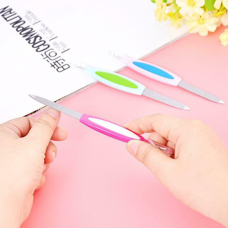 2-in-1 Nail File Cuticle Trimmer Pusher Callus Remover Double-Sided File
