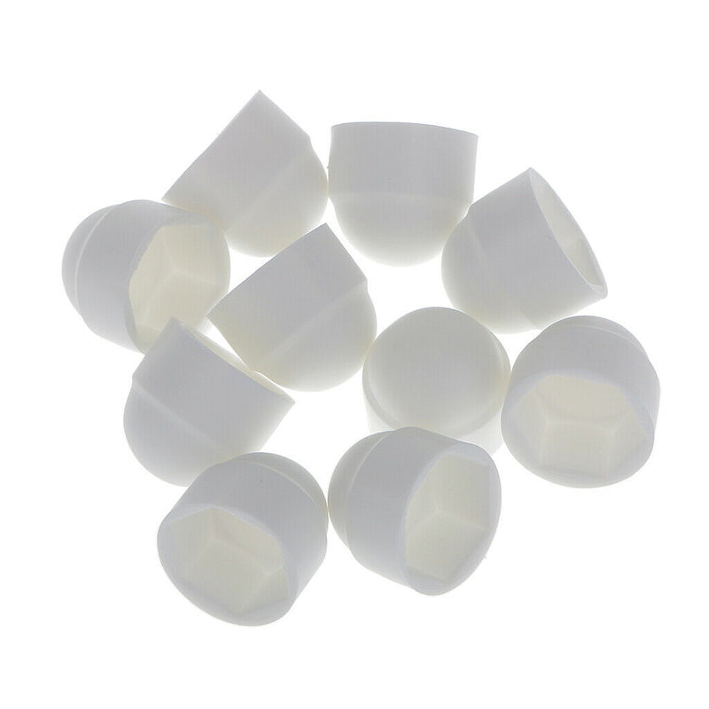 10 Pcs Hexagon Bolts Nuts Cover Caps- White - Premium Nylon - M8 13x15mm