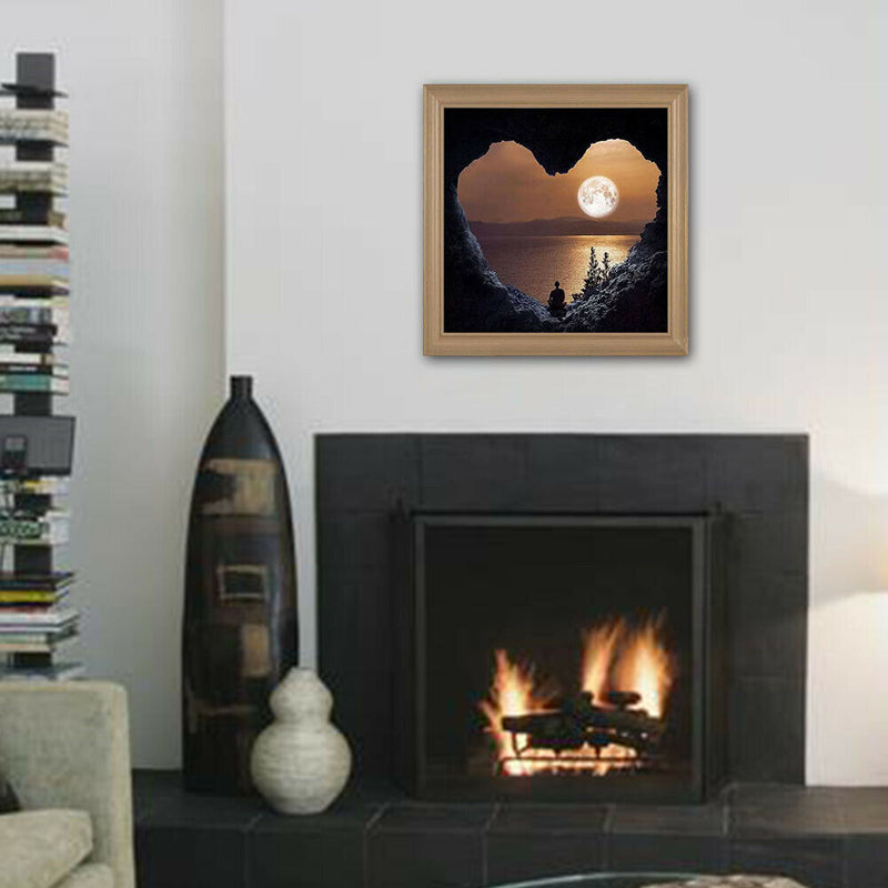 5D DIY Full Drill Diamond Painting Heart Mountain Cross Stitch Embroidery