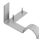 2PCS Curtain Rod Bracket Single/Double Curtain Rod No Drilling Single_Silver