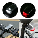 Waterproof Solar/USB Charging Mountain Bike LED Headlight+ Taillight Set A