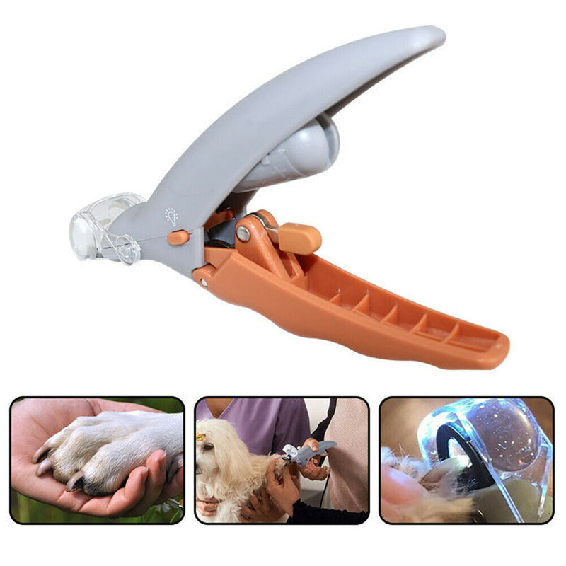 Electronic Pet Dog Nail Clippers with LED Light Toe Nail Grooming Scissors A