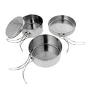 4pcs Outdoor Camping Cookware Portable Cooking Pot Pan Set for Picnic Hiking