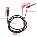 2 pcs BNC Male Plug Q9 to Dual Test Hook Clip Test Leads Probe for Oscilloscope