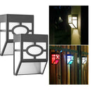 2 LED Solar Wall Light Waterproof Colorful Garden Path Landscape Fence Yard Lamp