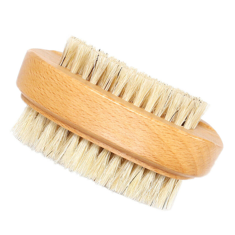 2 Packs Double Sided Beechwood Finger Nail Brush Scrub Toenail Cleaning